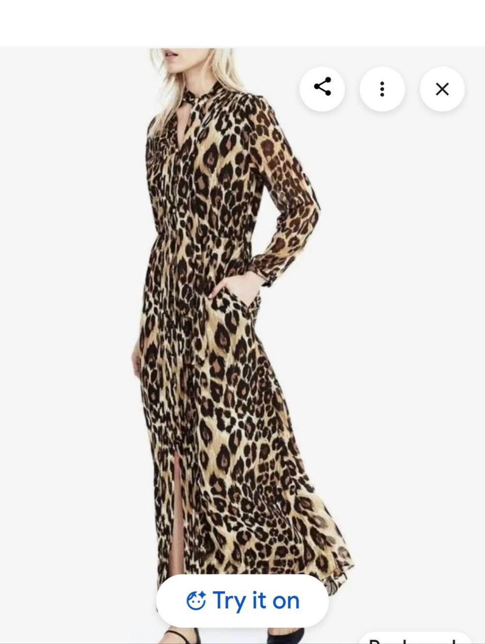 Banana Republic Leopard Print Shirt Maxi Dress - Women's Med